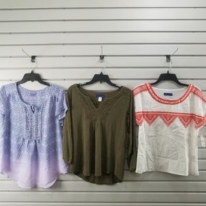 New 3 Pcs Women's Top Blouse Shirt Sweater Tank